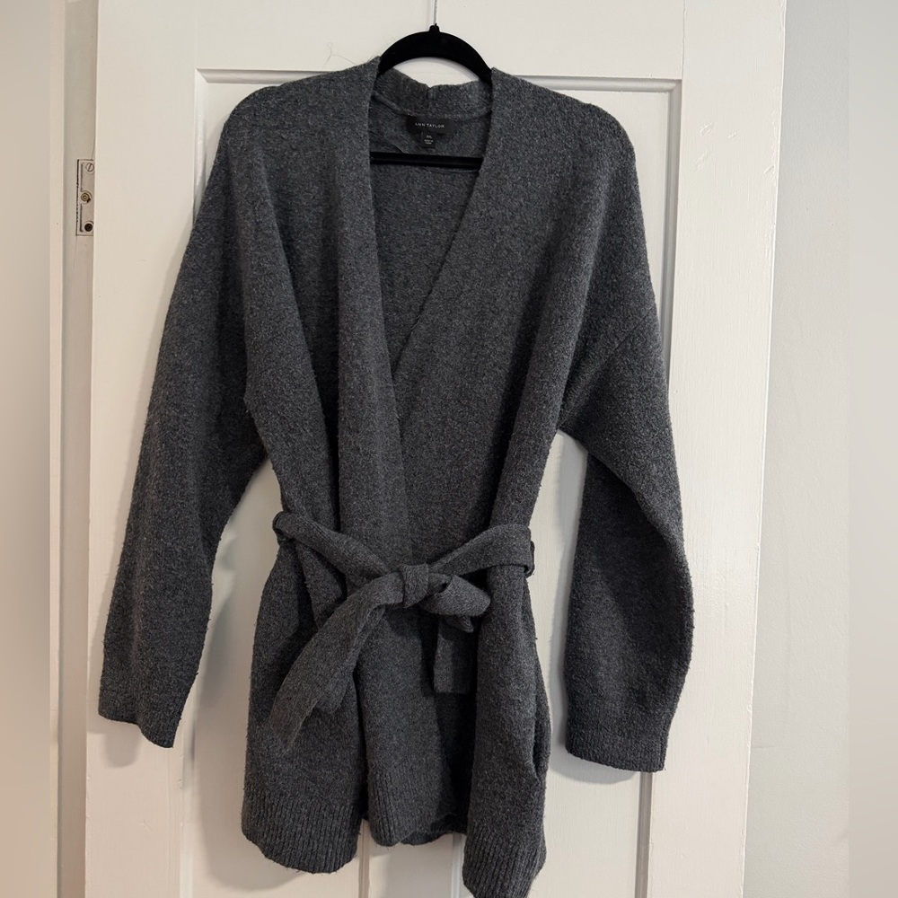 Ann Taylor Belted Wrap Tie Cardigan XXL - Picture 3 of 11